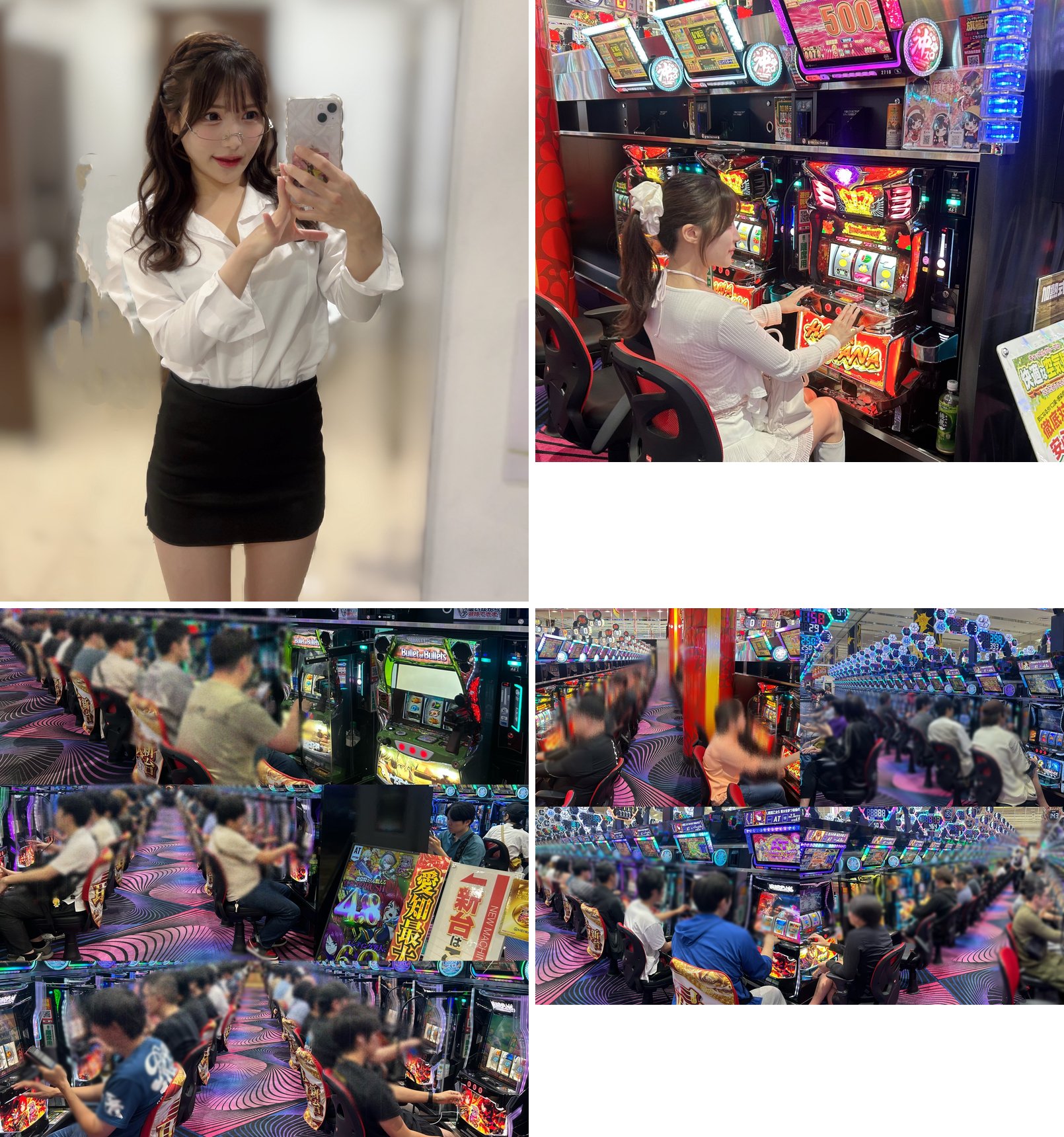 前夜の初来店告知と、朝の新台コーナーの様子